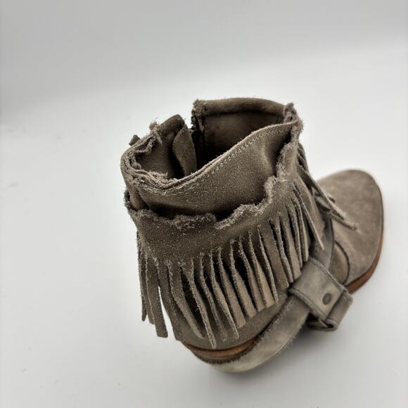Allsaints Bonnie Fringe Harness Suede Ankle Booties Boots Women's 37 - Picture 9 of 10